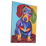Colorful Dog DIY 5D Diamond Painting Kit Embroidery Rhinestone Pasted Paint by Number Kits Stitch Craft Kit Home Decor Wall Sticker - Aladdin Shoppers