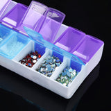 Clear Plastic Organiser Nail Art Rhinestone 14-Grid Jewelry Diamonds Earrings Beads Necklace Storage Box Display Case