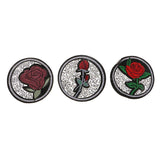 Maxbell 5pcs/pack Rose Design Hot Fix Diamond Patches Iron On Patches Decorative Sticker DIY Motif Appliques - Aladdin Shoppers
