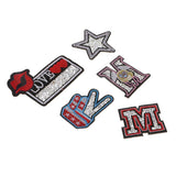 Maxbell 5Pcs Embroidered Star M Patch DIY Applique Iron On Fabric Bag Patches Sewing Crafts - Aladdin Shoppers
