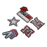 Maxbell 5Pcs Embroidered Star M Patch DIY Applique Iron On Fabric Bag Patches Sewing Crafts - Aladdin Shoppers