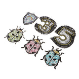 Maxbell 6pcs Mixed Hot Fix Motif Rhinestones Diamond Crystal Patches Iron on Applique for Clothes Bags Jeans Decor - Aladdin Shoppers