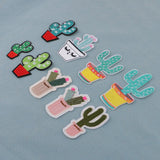 Maxbell 9 Pieces Mixed Embroidered Cactuses Patches Iron Sew on Patches Sewing Applique Clothing Decoration - Aladdin Shoppers
