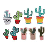 Maxbell 9 Pieces Mixed Embroidered Cactuses Patches Iron Sew on Patches Sewing Applique Clothing Decoration - Aladdin Shoppers