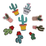 Maxbell 9 Pieces Mixed Embroidered Cactuses Patches Iron Sew on Patches Sewing Applique Clothing Decoration - Aladdin Shoppers
