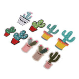 Maxbell 9 Pieces Mixed Embroidered Cactuses Patches Iron Sew on Patches Sewing Applique Clothing Decoration - Aladdin Shoppers