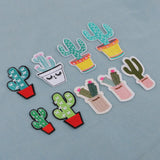 Maxbell 9 Pieces Mixed Embroidered Cactuses Patches Iron Sew on Patches Sewing Applique Clothing Decoration - Aladdin Shoppers