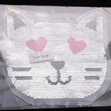Cute Reversible Sequin Patches Cat Patches Sew On Embroidered Appliques DIY Motif for Clothing Decoration - Aladdin Shoppers