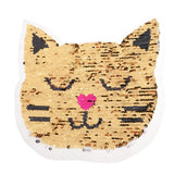 Cute Reversible Sequin Patches Cat Patches Sew On Embroidered Appliques DIY Motif for Clothing Decoration - Aladdin Shoppers