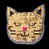 Cute Reversible Sequin Patches Cat Patches Sew On Embroidered Appliques DIY Motif for Clothing Decoration - Aladdin Shoppers