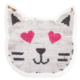 Cute Reversible Sequin Patches Cat Patches Sew On Embroidered Appliques DIY Motif for Clothing Decoration - Aladdin Shoppers