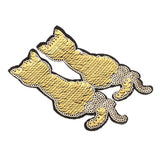 Two Cats Reversible Sequins Iron On Sew on Patches for DIY Clothes Patch Appliques - Aladdin Shoppers