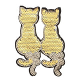 Two Cats Reversible Sequins Iron On Sew on Patches for DIY Clothes Patch Appliques - Aladdin Shoppers