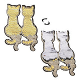 Two Cats Reversible Sequins Iron On Sew on Patches for DIY Clothes Patch Appliques - Aladdin Shoppers