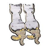 Two Cats Reversible Sequins Iron On Sew on Patches for DIY Clothes Patch Appliques - Aladdin Shoppers