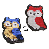 Cartoon Owl Reversible Sequins Iron On Patches for DIY Clothes Patch Appliques - Aladdin Shoppers