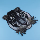 Tiger Head Pattern Patches Sequin Motifs Sew On Patch DIY Clothing Applique - Aladdin Shoppers