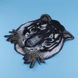 Tiger Head Pattern Patches Sequin Motifs Sew On Patch DIY Clothing Applique - Aladdin Shoppers