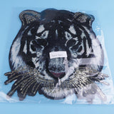 Tiger Head Pattern Patches Sequin Motifs Sew On Patch DIY Clothing Applique - Aladdin Shoppers