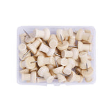 Maxbell 40pcs Natural Wooden Head Push Pins Decorative Thumb Tacks with Storage Box for Maps, Photos - Aladdin Shoppers