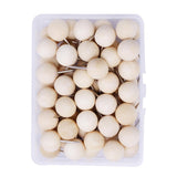 Maxbell Round Wood Head Push Pins, Decorative Thumb Tacks with Storage Box for Cork Board, Map, Photos and Calendar (60PCS) - Aladdin Shoppers