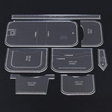 8Pieces Clear Acrylic Card Wallet Pattern Stencil Template Tools DIY Crafts - Aladdin Shoppers