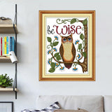 Cartoon Owl Stamped Cross Stitch Kit DIY Handmade Needlework for Beginners14CT 32x41cm - Aladdin Shoppers