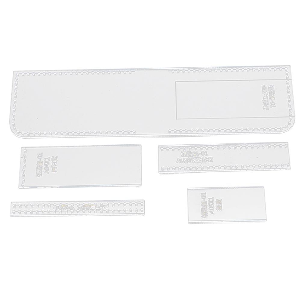 Maxbell Maxbell 5Pieces Clear Acrylic Key Case Bag Pattern Stencil Template Tools DIY Crafts