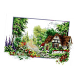 Stamped Cross Stitch Kits Patterns Embroidery Kit - Cottage Garden, 14 Counted 50x33cm - Aladdin Shoppers
