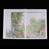 Stamped Cross Stitch Kits Patterns Embroidery Kit - Cottage Garden, 14 Counted 50x33cm - Aladdin Shoppers