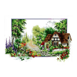 Stamped Cross Stitch Kits Patterns Embroidery Kit - Cottage Garden, 14 Counted 50x33cm - Aladdin Shoppers