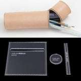 Leather Handcraft Unisex Brush Pot Pen Pencil Ruler Holder Pouch Case Cosmetic Makeup Brush Travel Bag Handbag Acrylic Stencil Templates Patterns - Aladdin Shoppers