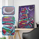 Maxbell DIY Diamond Painting Elegant Fine Cat and Moon Special Shaped Diamond Cross Stitch Kits Crystal Rhinestone Picture Arts - Aladdin Shoppers