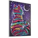 Maxbell DIY Diamond Painting Elegant Fine Cat and Moon Special Shaped Diamond Cross Stitch Kits Crystal Rhinestone Picture Arts - Aladdin Shoppers
