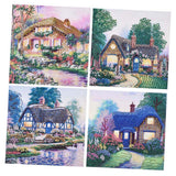 Maxbell 4 Sets DIY Diamond Painting Elegant Fine House Special Shaped Diamond Cross Stitch Kits Crystal Rhinestone Picture Arts - Aladdin Shoppers