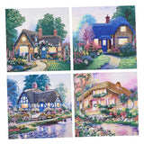 Maxbell 4 Sets DIY Diamond Painting Elegant Fine House Special Shaped Diamond Cross Stitch Kits Crystal Rhinestone Picture Arts - Aladdin Shoppers