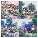 Maxbell 4 Sets DIY Diamond Painting Elegant Fine House Special Shaped Diamond Cross Stitch Kits Crystal Rhinestone Picture Arts - Aladdin Shoppers