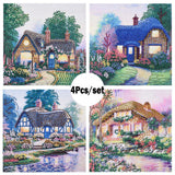 Maxbell 4 Sets DIY Diamond Painting Elegant Fine House Special Shaped Diamond Cross Stitch Kits Crystal Rhinestone Picture Arts - Aladdin Shoppers