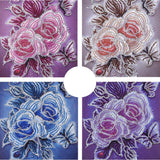 Maxbell 4 Pieces DIY 5D Diamond Painting by Number Kit Crystal Rhinestone Embroidery Cross Stitch Arts Craft Canvas Wall Decor (Mixed Flower) - Aladdin Shoppers