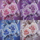 Maxbell 4 Pieces DIY 5D Diamond Painting by Number Kit Crystal Rhinestone Embroidery Cross Stitch Arts Craft Canvas Wall Decor (Mixed Flower) - Aladdin Shoppers