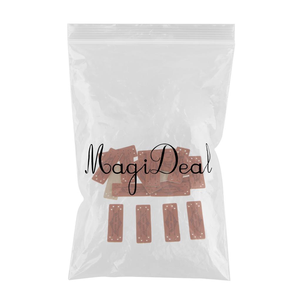 Maxbell Maxbell 20 Pieces PU Leather Handmade Garment Label Tags DIY Sewing Craft Patches