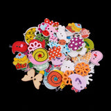 Maxbell 50pcs Assorted Cartoon Animals Wooden Buttons Scrapbook DIY Sewing Craft - Aladdin Shoppers