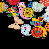 Maxbell 50pcs Assorted Cartoon Animals Wooden Buttons Scrapbook DIY Sewing Craft - Aladdin Shoppers
