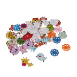 Maxbell 50pcs Assorted Cartoon Animals Wooden Buttons Scrapbook DIY Sewing Craft - Aladdin Shoppers