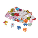 Maxbell 50pcs Assorted Cartoon Animals Wooden Buttons Scrapbook DIY Sewing Craft - Aladdin Shoppers