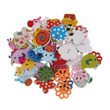 Maxbell 50pcs Assorted Cartoon Animals Wooden Buttons Scrapbook DIY Sewing Craft - Aladdin Shoppers