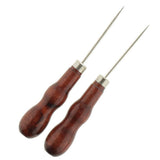 2 Pieces Double Gourd Shape Leather Craft Cloth Wood Handle Repair Scratch Awl Tool - Aladdin Shoppers