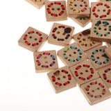 Maxbell 50pcs Assorted Wooden Square Buttons Scrapbook DIY Sewing Craft Accessories - Aladdin Shoppers