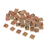 Maxbell 50pcs Assorted Wooden Square Buttons Scrapbook DIY Sewing Craft Accessories - Aladdin Shoppers