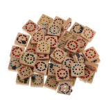 Maxbell 50pcs Assorted Wooden Square Buttons Scrapbook DIY Sewing Craft Accessories - Aladdin Shoppers